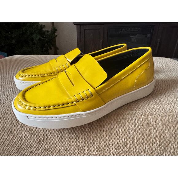 Rag & Bone Slide on Yellow Leather Penny Loafer Women’s 5.5 Children’s 4 - Picture 1 of 7